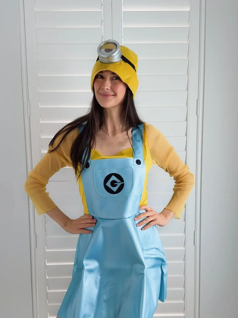 Admin fairy Lauren, owner of Dreamscape Kids Entertainment, dressed in a Minion costume