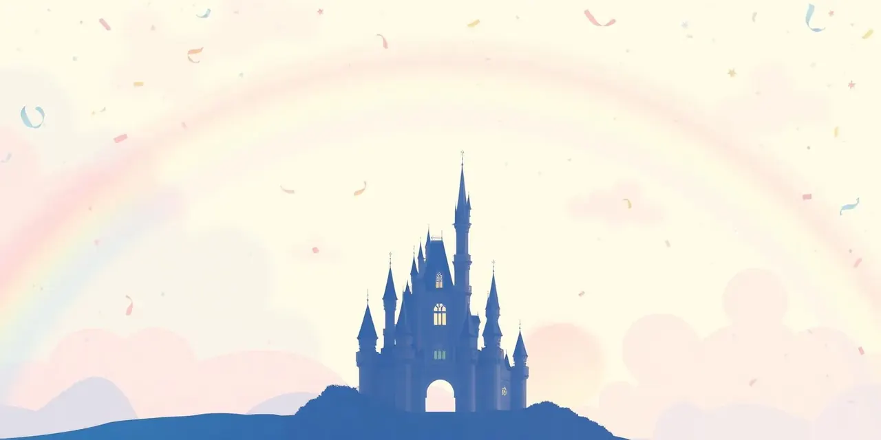 Illustrated fairytale castle banner for Dreamscape Parties Melbourne
