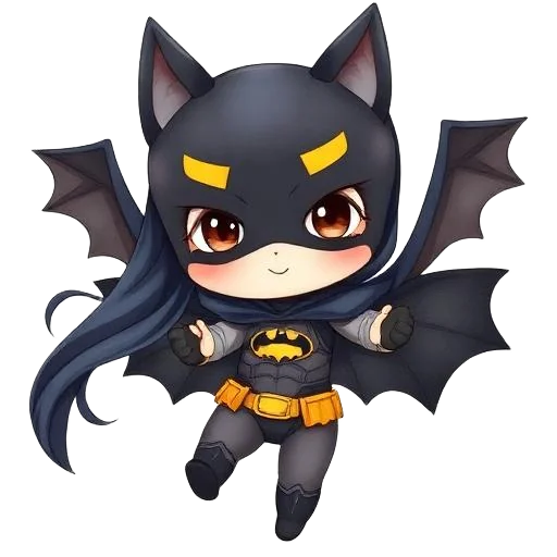 Batman girl character for kids birthday party invitation