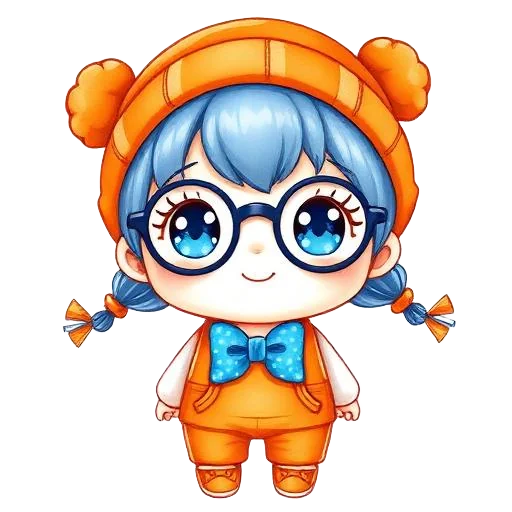 Blippi-Style Fun girl character for kids birthday party invitation