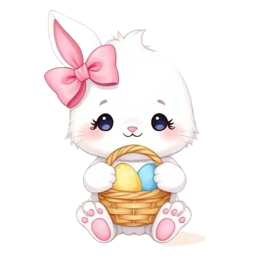 Easter Bunny girl character for kids birthday party invitation