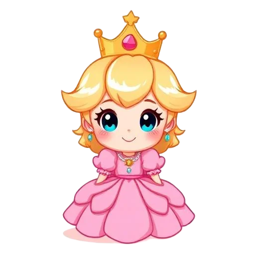 Mario & Friends girl character for kids birthday party invitation