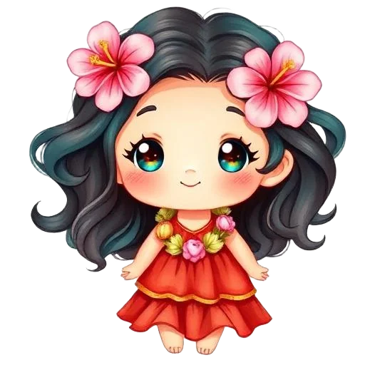 Moana & Island Adventure girl character for kids birthday party invitation