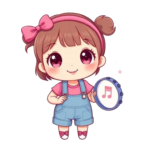 Ms Rachel-Style Fun girl character for kids birthday party invitation