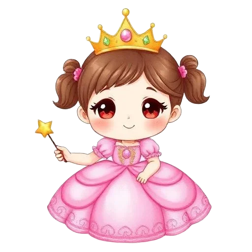 Princess girl character for kids birthday party invitation
